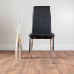 Furniturebox Copeland Valera Marble Effect 4 Seater Dining Set White Black and Chrome - Wilko - thumbnail 5