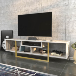 Decorotika Asal 3 Shelf Ephesus and Gold Modern TV Unit - Size: 40 x 149.4 x 35.2cm - Multi - Wilko - thumbnail 6