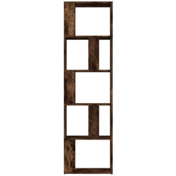 vidaXL 5 Shelf Smoked Oak Bookcase - Size: 160 x 45 x 24cm - Brown - Wilko - thumbnail 4