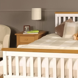 Brooklyn King Size White Wooden Bed Frame with Caramel Bar - Multi - Wilko - thumbnail 3