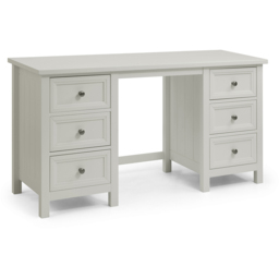 Julian Bowen Maine 6 Drawer Dove Grey Dressing Table - Size: 44 x 145 x 74cm - Wilko - thumbnail 3