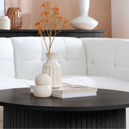 Birlea Axel Round Fluted Black Coffee Table - Size: 40 x 120 x 80cm - SleepSoul - Wilko - thumbnail 5