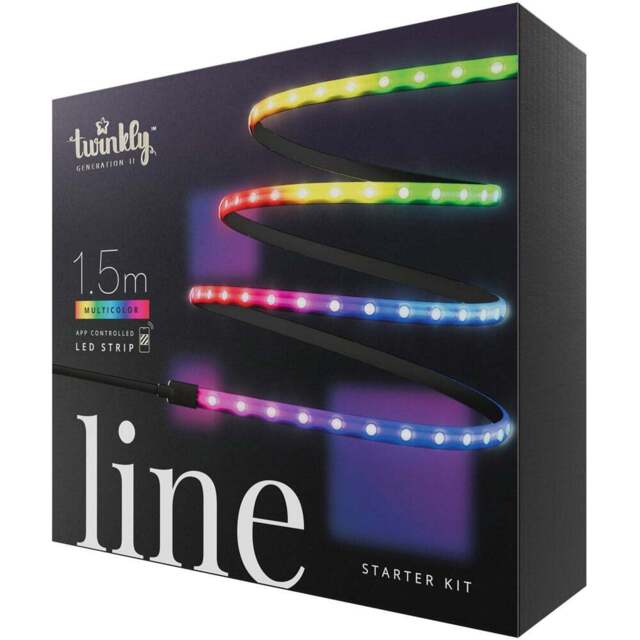 Twinkly Line 100 RGB LED Smart Light Strip Starter Kit 1.5m - Size: 6 x 20 x 18cm - Black - Wilko - image 1
