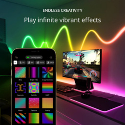 Twinkly Line 100 RGB LED Smart Light Strip Starter Kit 1.5m - Size: 6 x 20 x 18cm - Black - Wilko - thumbnail 6