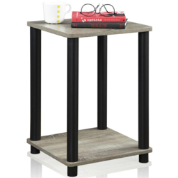 Walplus Single Shelf French Oak Grey and Black Turn-N-Tube Haydn End Table - Size: 50.8 x 34.04 x 34.04cm - Wilko - thumbnail 5