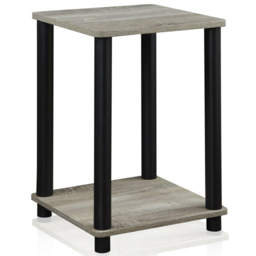 Walplus Single Shelf French Oak Grey and Black Turn-N-Tube Haydn End Table - Size: 50.8 x 34.04 x 34.04cm - Wilko - thumbnail 3