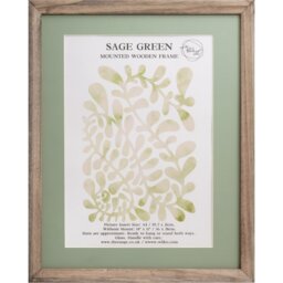Sage Green Mounted Wooden Photo Frame Green A4 - The Port. Co Gallery - Wilko - thumbnail 1