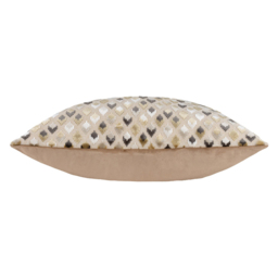 Paoletti Lexington Warm Taupe Velvet Jacquard Cushion - Size: 60 x 40 cm - Multi - Wilko - thumbnail 4