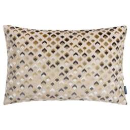 Paoletti Lexington Warm Taupe Velvet Jacquard Cushion - Size: 60 x 40 cm - Multi - Wilko - thumbnail 1