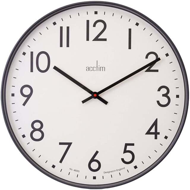Acctim Ashridge Dark Grey Round Wall Clock 50cm - Size: 4 x 50 x 50cm - Wilko - image 1