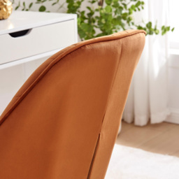 Furniturebox Brooker Orange Velvet Office Chair - Size: 61 x 57 x 61cm - Wilko - thumbnail 3