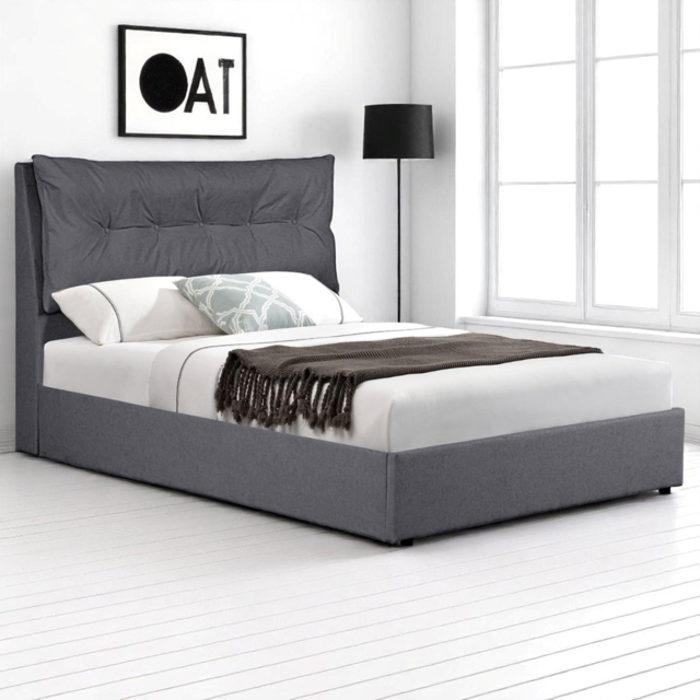 OAT Home Prestbury Double Charcoal Grey Ottoman Bed - Wilko - image 1