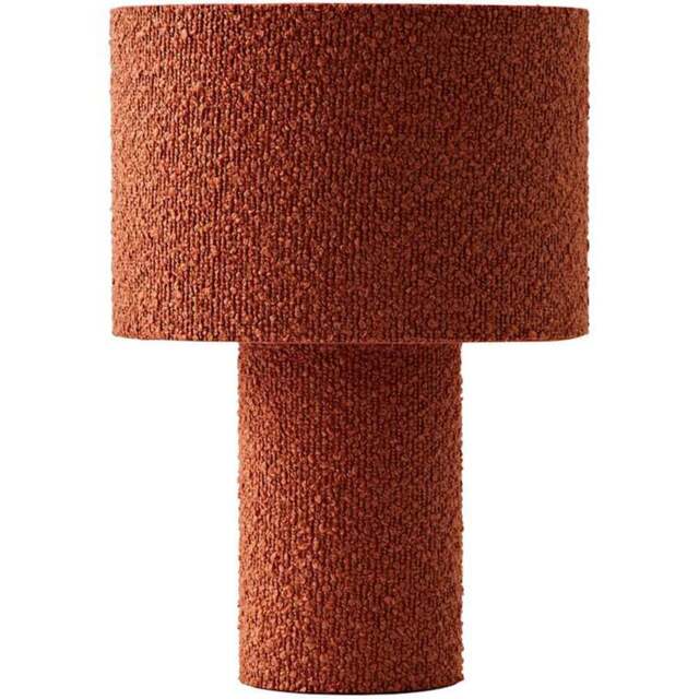 ValueLights Ash Rust Boucle Table Lamp and Bulb - Size: 32.5 x 22 x 22cm - Red - Wilko - image 1