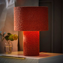 ValueLights Ash Rust Boucle Table Lamp and Bulb - Size: 32.5 x 22 x 22cm - Red - Wilko - thumbnail 3