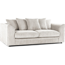 Luxor 3 Seater Silver Jumbo Cord Scatter Back Sofa - Wilko - thumbnail 3