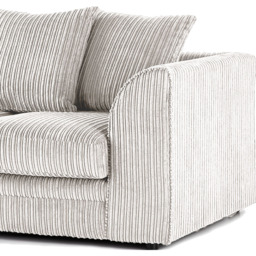 Luxor 3 Seater Silver Jumbo Cord Scatter Back Sofa - Wilko - thumbnail 5