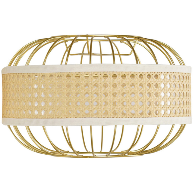 ValueLights Vimet Gold Wicker Pendant Lamp Shade - Size: 30 x 20 x 30.5cm - Wilko - image 1