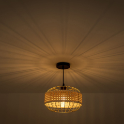 ValueLights Vimet Gold Wicker Pendant Lamp Shade - Size: 30 x 20 x 30.5cm - Wilko - thumbnail 4