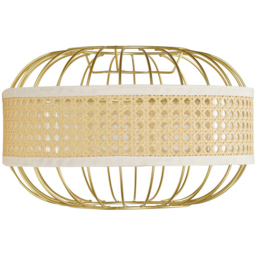ValueLights Vimet Gold Wicker Pendant Lamp Shade - Size: 30 x 20 x 30.5cm - Wilko - thumbnail 1