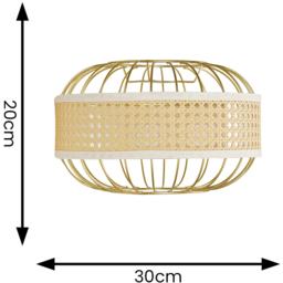 ValueLights Vimet Gold Wicker Pendant Lamp Shade - Size: 30 x 20 x 30.5cm - Wilko - thumbnail 5