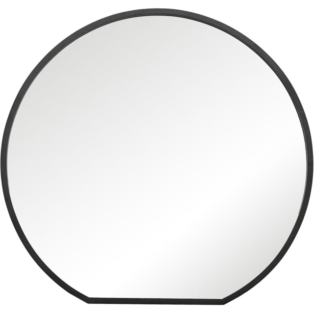 MirrorOutlet The Circulus Black Flat Bottom Circular Outdoor Garden Wall Mirror 105 x 100cm - Size: 100 x 105 x 3cm - Wilko - image 1