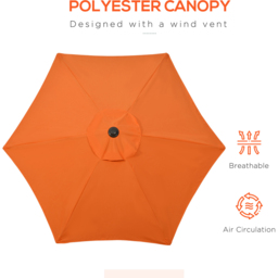 Outsunny Orange Patio Parasol 2m - Wilko - thumbnail 7