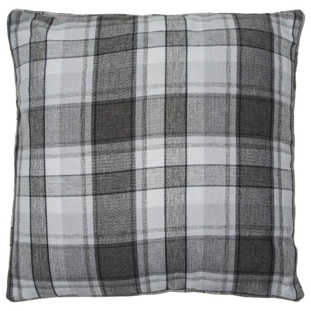 Divante Highbury Grey Check Cushion 60cm - Size: 60 x 60cm - Wilko - image 1