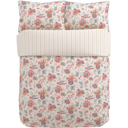V&A Chintz Reverie Super King Size Red and Teal Duvet Set - Red/ Teal - Wilko - thumbnail 3