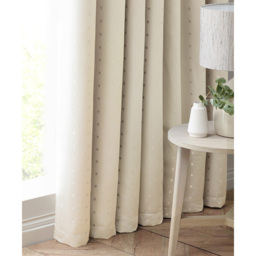 Alan Symonds Madison Cream Ring Top Curtain 168 x 229cm - Size: W 168 x D 229cm - Wilko - thumbnail 4
