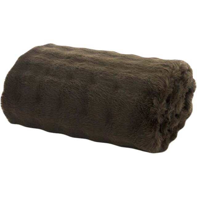 Deyongs Dey Fernley Dark Brown Faux Fur Throw 150 x 200cm - Wilko - image 1