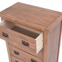 Cabinet Bits Padua 4 Drawer Light Brown Brass Drop Handle Chest of Drawers - Wilko - thumbnail 6