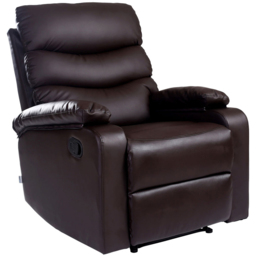 Furniture Online Ashby Brown Leather Recliner Chair - Size: 100 x 75 x 90cm - Wilko - thumbnail 3