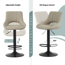 Stella Brown Height Adjustable Kitchen Bar Stool with Footrest Set of 2 - MCC - Wilko - thumbnail 5