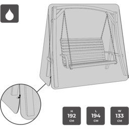 Charles Bentley 3 Seater Garden Swing Seat Cover Black - Size: H192 x L194 x W133cm - Wilko - thumbnail 7