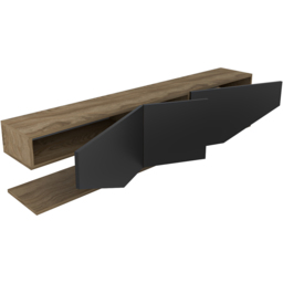 Decorotika Pearl 3 Door 2 Shelf Black and Oud Modern TV Unit - Size: 40 x 180 x 30cm - Multi - Wilko - thumbnail 4