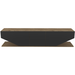 Decorotika Pearl 3 Door 2 Shelf Black and Oud Modern TV Unit - Size: 40 x 180 x 30cm - Multi - Wilko - thumbnail 3