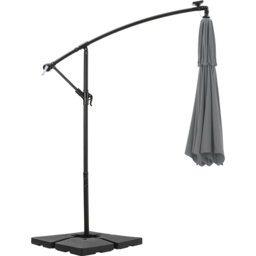 Living and Home Dark Grey 2 Tier Solar Light Cantilever Parasol with Square Base 3m - Wilko - thumbnail 3