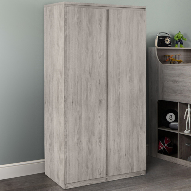 Julian Bowen Jupiter 2 Door Grey Oak Wardrobe - Wood - Wilko - image 1