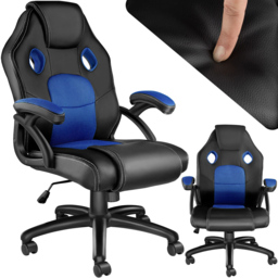 tectake Mike Black and Blue Gaming Chair - Size: 114.5 x 68 x 69cm - Wilko - thumbnail 3