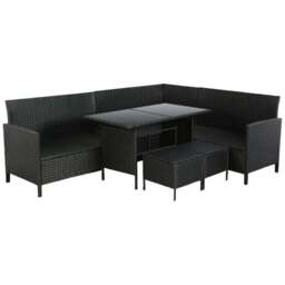 Home Garden Direct Thalia 8 Seater Black Rattan Corner Sofa Set - Wilko - thumbnail 4
