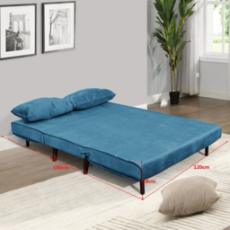 Portland 2 Seater Blue Velvet Sofa Bed - Wilko - thumbnail 5