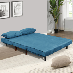 Portland 2 Seater Blue Velvet Sofa Bed - Wilko - thumbnail 4