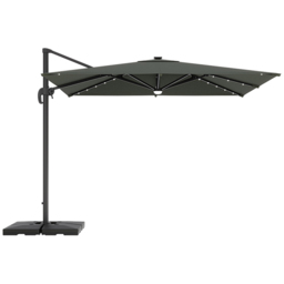 Living and Home Dark Grey Square LED Rotatable Cantilever Parasol with Base 3m - Wilko - thumbnail 1