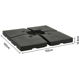 Living and Home Dark Grey Square LED Rotatable Cantilever Parasol with Base 3m - Wilko - thumbnail 6