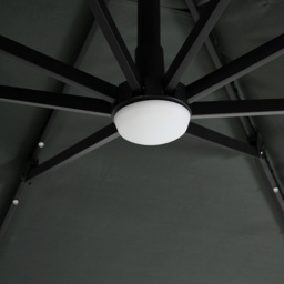 Living and Home Dark Grey Square LED Rotatable Cantilever Parasol with Base 3m - Wilko - thumbnail 4
