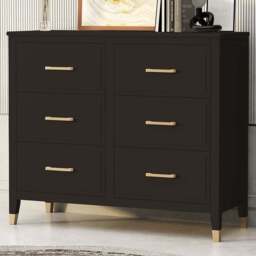 Palazzi 6 Drawer Black Chest of Drawers - Wilko - thumbnail 1