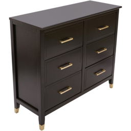 Palazzi 6 Drawer Black Chest of Drawers - Wilko - thumbnail 5