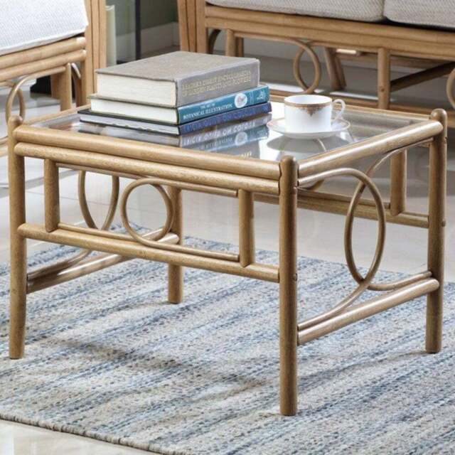 Desser Furniture Madrid Light Oak Natural Rattan Coffee Table - Size: 48.0 cm x 67.0 cm x 53.0 cmcm - Brown - Wilko - image 1