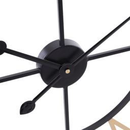 Living and Home Black and Gold Roman Round Metal Wall Clock 80cm - Size: 80 x 80 x 5.5cm - Multi - Wilko - thumbnail 6