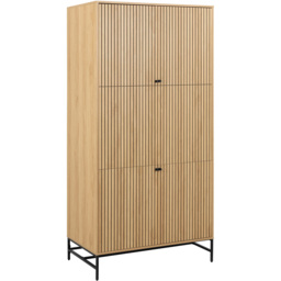 Florence Albany 4 Door Black and Oak Wardrobe - Multi - Furniture To Go - Wilko - thumbnail 3